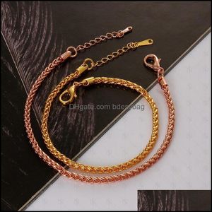 Charm Jewelrymen Bracelets Personalized Women Infinity Rose 18K Gold Bracelet Drop Delivery 2021 Mjqjl