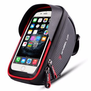 6,0 tum Vattentät Cykelcykel Mobiltelefonhållare Stativ Case Motorcykelhandtag Mount Bag för iPhone X Samsung LG
