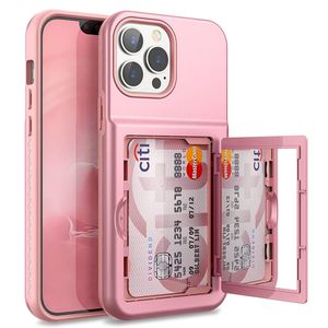 Wallet Cases with Credit Card Holder & Hidden Mirror Phone Case for Iphone 13 12 11