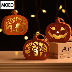 Geisterfest, kreative Halloween-Kürbislaterne aus Holz, Dekoration für Friedhof, Schloss, Dekorationszubehör