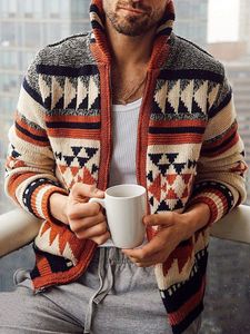 2021 남자 겨울 패션 패치 워크 니트 outwear 코트 스웨터 주머니 가을 후드 양모 카디건 4XL 스웨터 점퍼