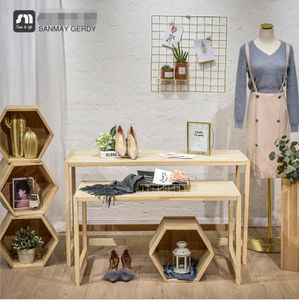 Loja de vestuário Janela de janela Decoração Mesa de exibição Mobiliário comercial Loja de roupas criativas altas e baixas Tabelas de água