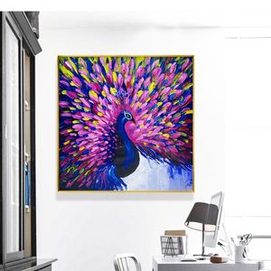 Watercolor Peacock Canvas Pictures Wall Painting For Living Room Decorative Posters Prints Home Decor NO FRAME