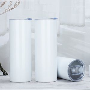 DIY Blank Sublimation Double Wall Isolblers Tumblery 304 Stal nierdzewna 20 uncji Glow Luminous Paint Prosty Tumbler Kubek Samochodowy Kawa Przenośne Pokrywy Seal Jy0845