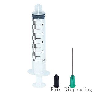 Siringhe 10ml 18G Verde 1,5 pollici Punte AMP Caps Dispense 6000 Colla adesiva Confezione da 10