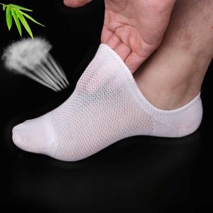 New Fashion Springsummer Män Kvinnor Fishnet Socks Bambu / Bomull Blandat Garn Andas Socks Koreansk Casual Style Osynlig Sox X0710