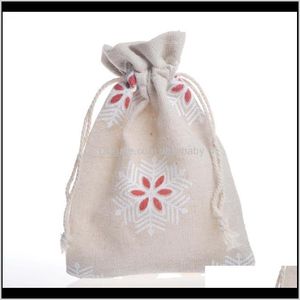 Bolsas, embalagens Display Drop Drop 2021 Cotton Gift DString Jewelry Wedding Year 10x14cm Party Favors Packing Sack Sacs Christmas Flo