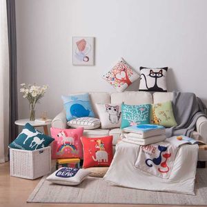 Plush cartoon quilt blanket portable foldable throw pillow home office car air conditioning quilt pillow cushion blanket 2 in 1 210716