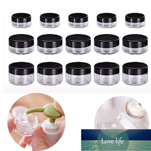 100 SZTUK 2G / 3G / 5G / 10G / 15G / 20G Puste Plastic Clear Cosmetic Jar Makeup Container Bottoon Bottle Bottle Face Cream Próbki Pudełko Gel Cena Fabryczna Ekspert Projektowa jakość