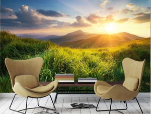 Benutzerdefinierte 3D Wandbilder Tapete Wandmalerei Stereoskopische Sonnige Landschaft Wohnzimmer Schlafzimmer TV Sofa Hintergrund