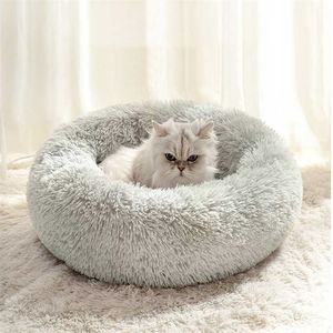 Mycket mjuk plysch katt sängmatta husdjur varm korg kudde s hus soffa hund kudde loungar kennel tillbehör produkter sängar för 211111
