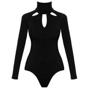 Jumpsuits das mulheres macacões sexy bodycon bodysuit manga longa playsuit streetwear preto senhoras uma peça macacão curto macacão