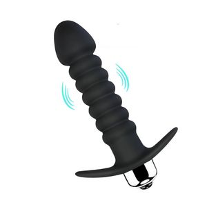 Plug anale in silicone Vibratore Strapon Dildo Massaggiatore prostatico maschile Giocattoli sessuali per gay / coppia di uomini