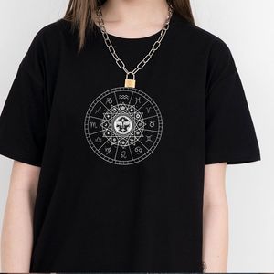 Geo Cadı Güneş Grafiği Tee Gotik Tarzı Koyu Serin Grunge Unisex Kadın T-Shirt Sokak Estetik Harajuku Hipster 90 S Vintage Tee 210518