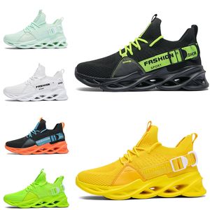 Boa Qualidade Não-marca Homens Mulheres Running Sapatos Lâmina Sapato Respirável Preto Branco Verde Laranja Amarelo Homens Treinadores Ao Ar Livre Sports Sneakers Tamanho 36-45