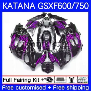 Body For SUZUKI KATANA GSXF750 GSXF600 GSXF 600 750 CC 03-07 18No.123 600CC 750CC GSX600F 2003 2004 2005 2006 2007 GSXF-600 Rose flames GSX750F 03 04 05 06 07 OEM Fairing