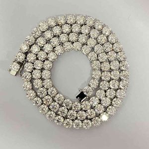 Meisidian 925 Sterling Silber Iced Out Moissanit Diamant Tennis Halskette Schmuck für Herren X0509