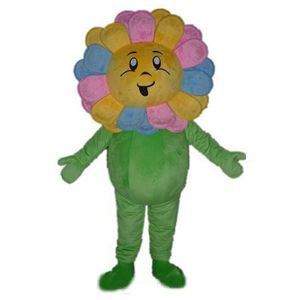 Prestanda Färgglada Solros Mascot Kostym Halloween Jul Tecknad Karaktär Outfits Suit Reklam Leaflets Clothings Carnival Unisex vuxna outfit