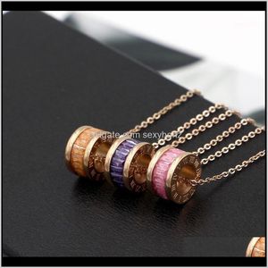 Necklaces & Pendants Jewelrymartick Top Grade 316L Stainless Steel Pendant With Colorful Shining Cubic Roman Numerals Necklace For Woman P51