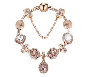 Новый розовый золотой овальный подвесной браслет овальный розовый кристалл Cat-глаз подвесной подарок для девочек GC246