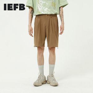 IEFBの紳士服夏の韓国の傾向の原因スーツショーツシンプルな底巾着デザインショーツ弾性ウエスト9Y5962 210524
