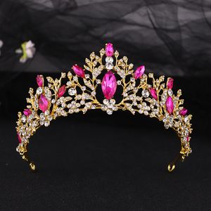 KMVEXO BRIDAL HUDLEPEAIN COLOR CORRESTONE Кристалл Diadem Queen Crown Princess Tiaras Свадебные Волос Ювелирные Изделия