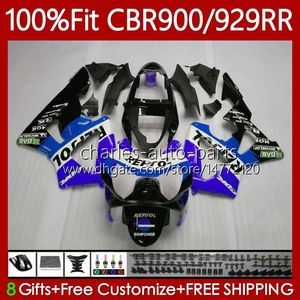 Carrozzeria OEM per HONDA CBR900 CBR929 RR 900CC 929CC 2000 2001 68No.134 CBR 900 929 RR CC CBR929RR 00-01 CBR900RR CBR 929RR 900RR Repsol blu 00 01 Kit carenatura iniezione