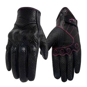 Motorcycle Gloves Women XS S M Leather Touch Screen Summer Motor Guantes Cycling Glove Female Motocross Motorbike Luvas Mujer