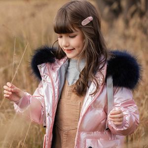Девушка зимняя куртка детский утолщение пальто теплые парки 80% белый утка вниз мода детей снег носить TZ684 H0910