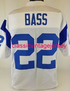 Men Women Youth Dick Bass Custom Sewn White Football Jersey XS-5XL 6XL