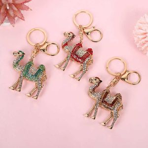 Wholesale small jewelry holders for sale - Group buy Camel Crystal Keychain Keyring Rhinestone Small Jewelry Diamond Camel Alloy Car Keychain Holder Bag Lady Pendant Jewelry Fashion G1019