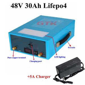 Naładowanie 48V 30AH LifePo4 Life4 Pack z BMS dla 2000W E SCOTER MOTORCYCL SOLAR SYSTEM Słoneczny +3A