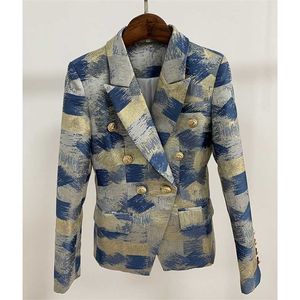 Wholesale breast painting for sale - Group buy HIGH QUALITY Fashion Designer Blazer Jacket Women s Lion Metal Buttons Double Breasted Colors Painting Jacquard