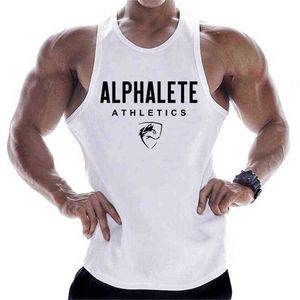 Ginásios treino sem mangas camisa esportes tanque top homens musculação roupas de fitness algodão camiseta homens correndo colete 211120