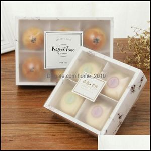 صناديق التغليف الشفافة Frosted Mooncake Cake Pack Box Dessert Arons Pastry