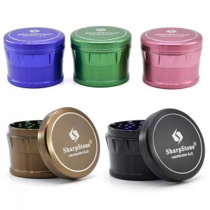 Chamfering Grinding Stone Smoking Grass Grinder 63mm 4 Layers Aluminum Alloy Mood Tobacco 7 Colors 2.0 Version Grinder