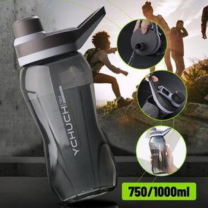 Garrafa de água 750-1500 ml garrafas esportivas portáteis anti-queda à prova de vazamento de grande capacidade-capa de grade para academia ao ar livre