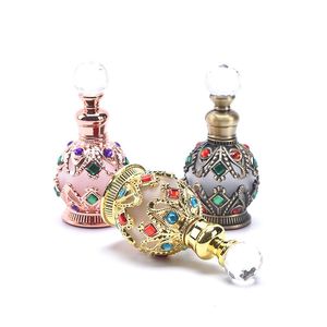 Lagerflaschen Gläser Vintage Metall Parfüm Flasche arabische stil ätherisches öl leer nachfüllbar behälter hochzeit dekoration geschenk