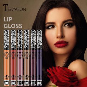 Tatuaggio nebbia viso velluto lucidalabbra impermeabile tazza non decolorata Rossetto vernice nude terroso grande lucidalabbra rosso