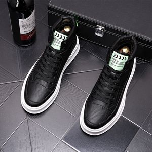 High-Top Pu Boots Men Board Leather Mane Casual Sneakers Designer Nightclub Party Shoes Breattable Comfy Footwear B151