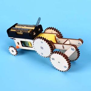 과학과 기술 소규모 손으로 만든 소형 발명품 기어 왕복 자동차 모범생 DIY 모델 과학 실험 장난감