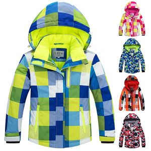 Jaquetas de esqui crianças terno de esqui crianças à prova de vento à prova d 'água morna lã neve meninas meninos inverno e snowboard jacket calças conjunto