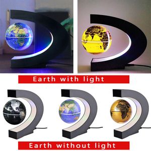 AU US EU UK Plug Thuis kantoordecoratie LED Drijvende Globe C Vorm Magnetische Levitatie Licht Wereldkaart met LED in voorraad DHLA43