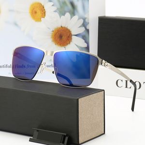 Wholesale top aviator sunglasses resale online - Men blue luxury designer polarized sunglasses fashion real top quality Aviator glasses