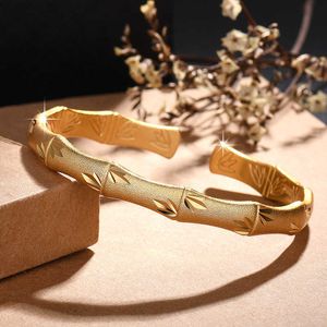 Бамбуковые браслеты с серебром 925 пробы или позолотой с матовым покрытием, браслеты открытого размера, ювелирные изделия для женщин3853985