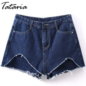 女性プラスサイズの高腰ジーンズショートフェミニノ210514のためのTataria Sexy Denim Shorts