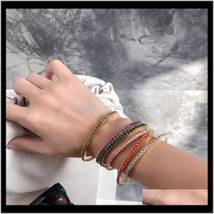 Bracelets Biżuteria Dostawa 2021 Rainbow Single Row Bright Otwierająca mieszanka i dopasuj kobiety noszące Bangle GVPyr