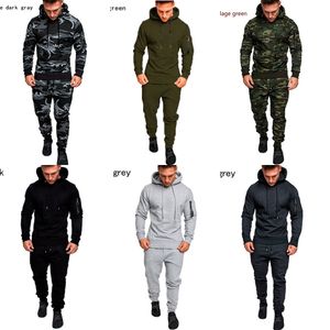 Men s Sets Army Military Uniform Camouflage Tactical Combat Shirt Pant Set Zipper Hoodies Sports Suit Man Clothes Set Sportswear X0610