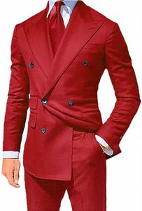 New Arrival Gentlemen's Double Breasted Smoking Garnitury do bankiet Prom Dane Blazer Kurtka Miasta Ślubne 2 sztuki dla biznesu X0909