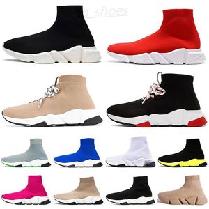 2021 Trainer Top Quality Speed Fashion Men Women Sock Casual Shoes Triple Black White Neon Royal Gray Size Mens Designer Sneakers PR01